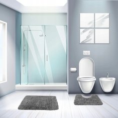 Iso Trade Souprava koupelnových - WC koberečků 3ks | šedá