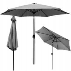 Iso Trade Velký skládací zahradní deštník 3m | tmavošedý