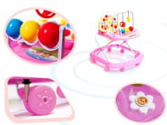 Iso Trade Dětské edukační chodítko s hračkami a zvuky | růžové