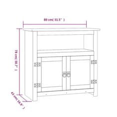 Greatstore TV stolek mexická borovice Corona bílý 80 x 43 x 78 cm