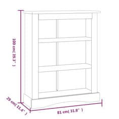 Greatstore 3patrová knihovna mexická borovice Corona bílá 81 x 29 x 100 cm