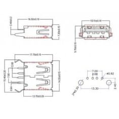 OEM USB 2.0 4Pin A Type Female Socket konektor G55