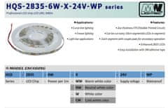 MW Power LED pásek MW Lighting PRO HQS-2835-6W-W-24V-WP 24VDC 510lm, 6-8000K, 6W, 5m