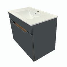 BPS-koupelny Koupelnová skříňka s keramickým umyvadlem Ines 80 antracit