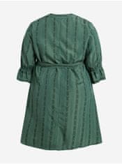 VILA Tmavě zelené dámské vzorované šaty VILA Etna 54
