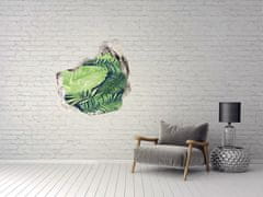 Wallmuralia Nálepka 3D díra na zeď Tropické listí 75x75 cm