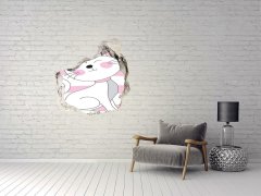 Wallmuralia Samolepící nálepka na zeď Bílá kočka 100x100 cm