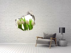 Wallmuralia Samolepící nálepka na zeď Bílé tulipány 100x100 cm