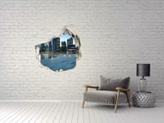 Wallmuralia Fototapeta díra na zeď 3D Singapur noc 100x100 cm