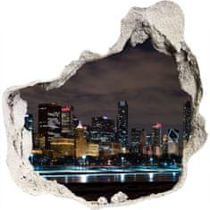 Wallmuralia Fototapeta díra na zeď 3D Chicago noc 100x100 cm