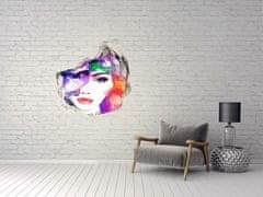 Wallmuralia Díra 3D fototapeta na stěnu Portrét ženy 75x75 cm