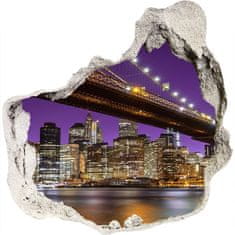 Wallmuralia Fototapeta díra na zeď 3D Manhattan noc 100x100 cm