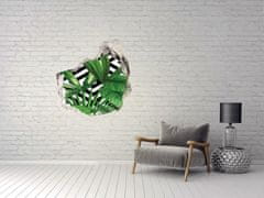 Wallmuralia 3D díra nálepka Tropické listí 75x75 cm