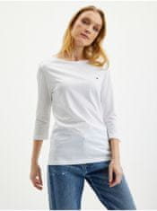 Tommy Hilfiger Bílé dámské tričko s tříčtvrtečním rukávem Tommy Hilfiger S