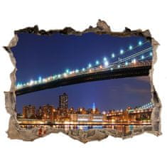 Wallmuralia Fototapeta díra na zeď 3D Manhattan New York 95x64 cm