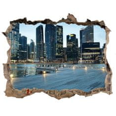 Wallmuralia Fototapeta díra na zeď 3D Singapur noc 120x81 cm