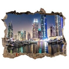 Wallmuralia Fototapeta díra na zeď 3D Dubaj noc 120x81 cm