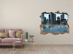 Wallmuralia Fototapeta díra na zeď 3D Singapur noc 120x81 cm