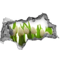 Wallmuralia Samolepící nálepka na zeď Bílé tulipány 115x88 cm