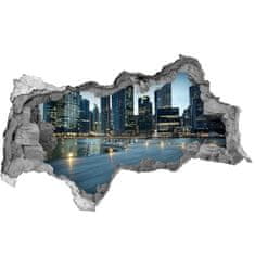 Wallmuralia Fototapeta díra na zeď 3D Singapur noc 95x73 cm