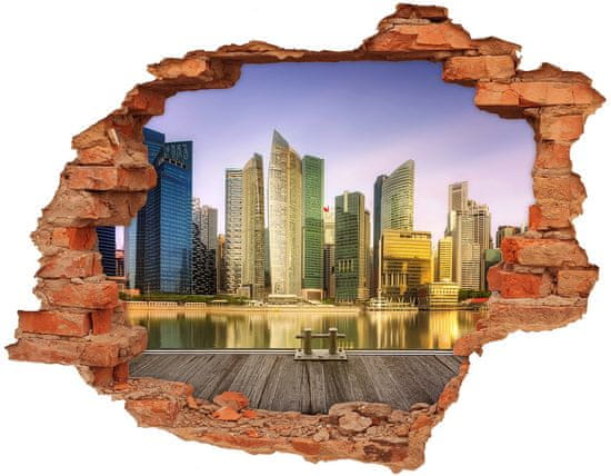 Wallmuralia Fototapeta díra na zeď 3D nálepka Singapur