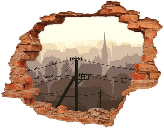 Wallmuralia Fototapeta díra na zeď 3D Město linie