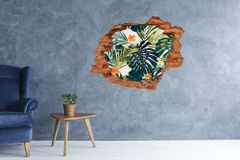 Wallmuralia 3D díra nálepka Tropické listí 90x70 cm