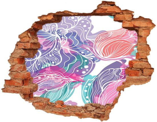 Wallmuralia 3D díra na zeď Kouzelné květiny