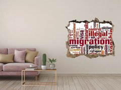 Wallmuralia Fototapeta díra na zeď Imigrace 95x64 cm