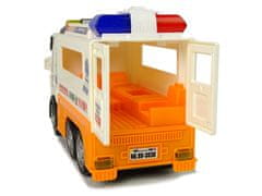 Lean-toys Ambulance Autíčko Na Baterie Světlo Zvuky