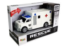 Lean-toys Auto Ambulance S Pohonem Ambulance 1:20 Zvukem