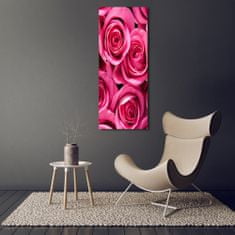 Wallmuralia Vertikální Foto obraz sklo tvrzené Růžové růže 70x140 cm 4 úchytky