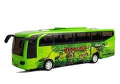 Lean-toys Autobus Jurský Park Dinosauři Zelená S Nátahem Zvuk Světla