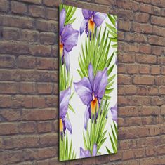 Wallmuralia Vertikální Foto obraz skleněný svislý Orchidej a palmy 50x125 cm 2 úchytky