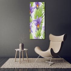 Wallmuralia Vertikální Foto obraz skleněný svislý Orchidej a palmy 50x125 cm 2 úchytky