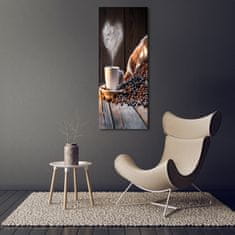 Wallmuralia Vertikální Foto obraz fotografie na skle Hrnek kávy 70x140 cm 4 úchytky