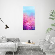 Wallmuralia Vertikální Foto obraz sklo tvrzené Květy višně 60x120 cm 2 úchytky