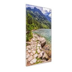 Wallmuralia Vertikální Fotoobraz na skle Mořské oko Tatry 50x125 cm 4 úchytky