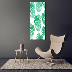 Wallmuralia Vertikální Foto-obrah sklo tvrzené Monstera 50x125 cm 2 úchytky