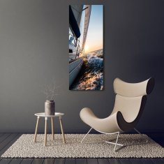 Wallmuralia Vertikální Foto obraz fotografie na skle Jachta na moři 50x125 cm 2 úchytky