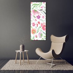 Wallmuralia Vertikální Foto obraz sklo tvrzené Polní květiny 50x125 cm 2 úchytky