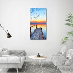 Wallmuralia Vertikální Foto obraz fotografie na skle Dřevěné molo 60x120 cm 4 úchytky