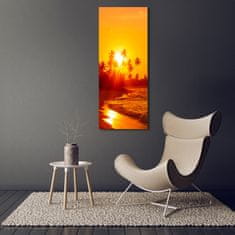 Wallmuralia Vertikální Foto obraz skleněný svislý Tropická pláž 50x125 cm 2 úchytky