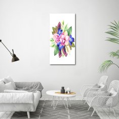 Wallmuralia Vertikální Foto obraz fotografie na skle Kytice květin 60x120 cm 2 úchytky