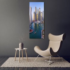 Wallmuralia Vertikální Foto obraz sklo tvrzené Zátoka Dubaj 70x140 cm 2 úchytky