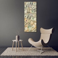 Wallmuralia Vertikální Foto obraz skleněný svislý Dolary 50x125 cm 4 úchytky