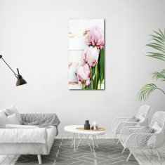 Wallmuralia Vertikální Foto-obraz fotografie na skle Pivoňka 60x120 cm 4 úchytky