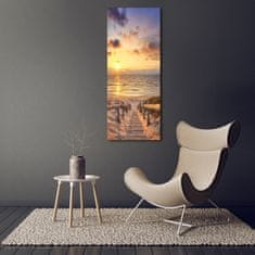 Wallmuralia Vertikální Foto obraz skleněný svislý Stezka na pláž 70x140 cm 4 úchytky