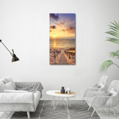 Wallmuralia Vertikální Foto obraz skleněný svislý Stezka na pláž 60x120 cm 2 úchytky