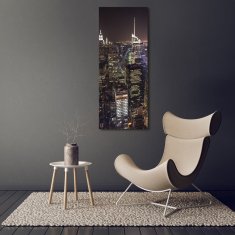 Wallmuralia Vertikální Foto obraz fotografie na skle Nový York noc 70x140 cm 2 úchytky